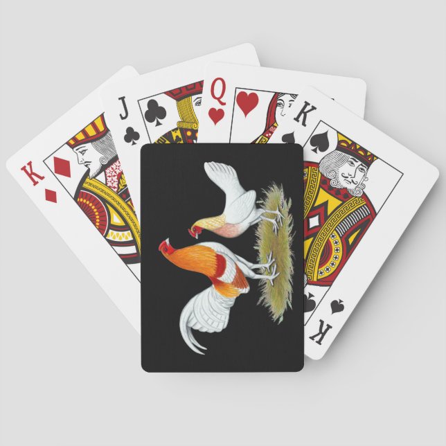 Old English Game Bantam:  Red Pyle Playing Cards (Back)