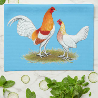 Old English Game Bantam: Red Pyle Tea Towel