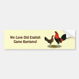 Old English Game Bantams: BB Red Pair Bumper Sticker