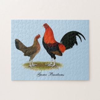 Old English Game Bantams: BB Red Pair Jigsaw Puzzle