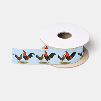 Old English Game Bantams: BB Red Pair Satin Ribbon