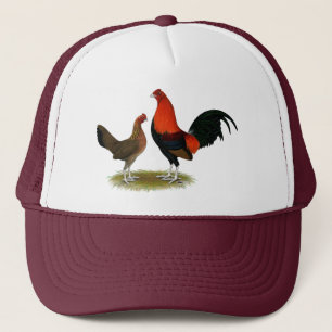 Old English Game Bantams: BB Red Pair Trucker Hat
