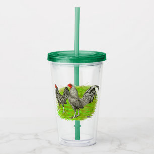 Old English Game Barred Chickens Acrylic Tumbler