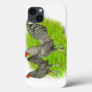 Old English Game Barred Chickens iPhone 13 Case