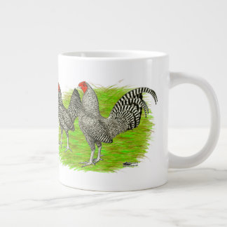 Old English Game Barred Chickens Large Coffee Mug
