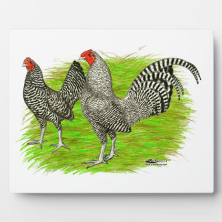 Old English Game Barred Chickens Plaque