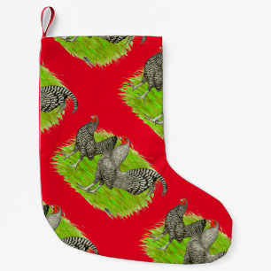 Old English Game Barred Chickens Small Christmas Stocking