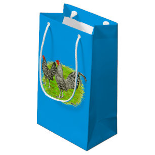 Old English Game Barred Chickens Small Gift Bag