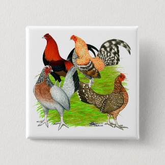 Old English Game Quartet 15 Cm Square Badge