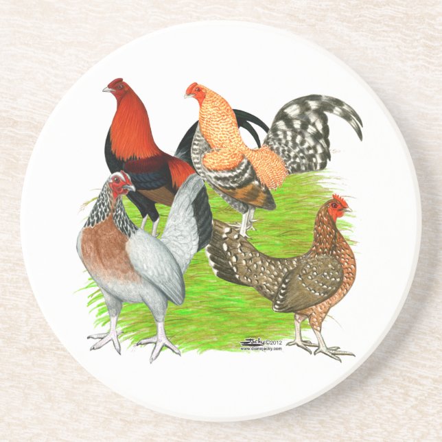Old English Game Quartet Coaster (Front)