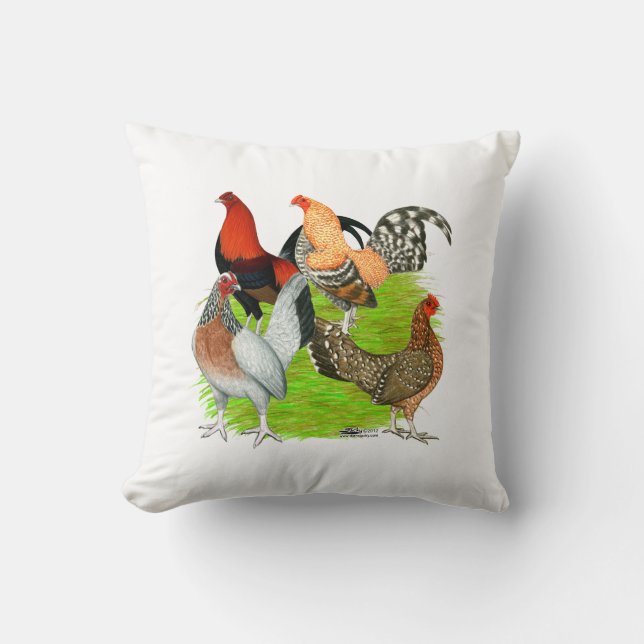 Old English Game Quartet Cushion (Front)