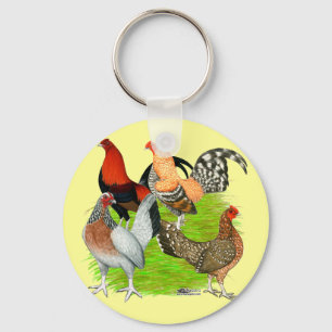 Old English Game Quartet Key Ring