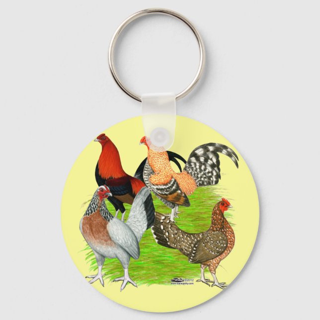 Old English Game Quartet Key Ring (Front)