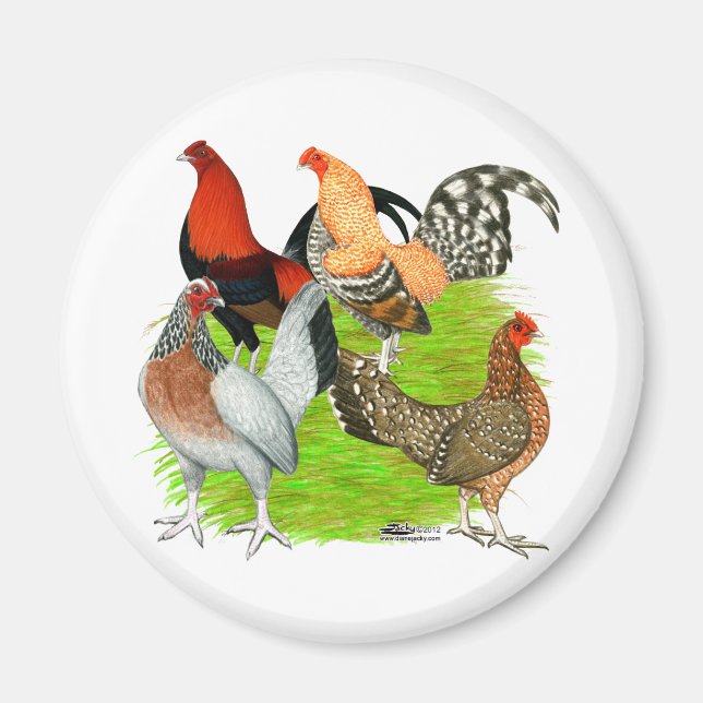 Old English Game Quartet Magnet (Front)