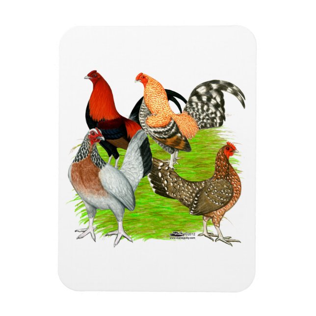 Old English Game Quartet Magnet (Vertical)