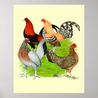 Old English Game Quartet Poster