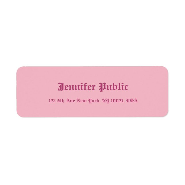 Old English Hand Script Text Elegant Pink Template (Front)