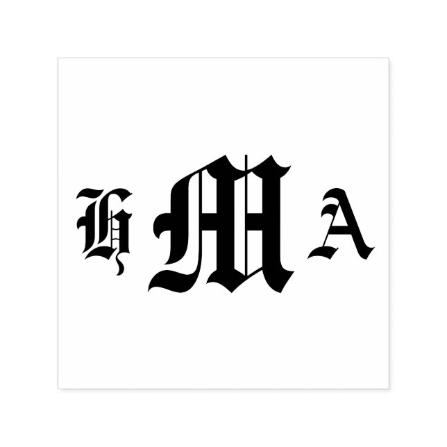 Old English Initials - Self-Inking Stamp (Design)