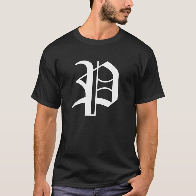 Old English Letter P T Shirt (Front)