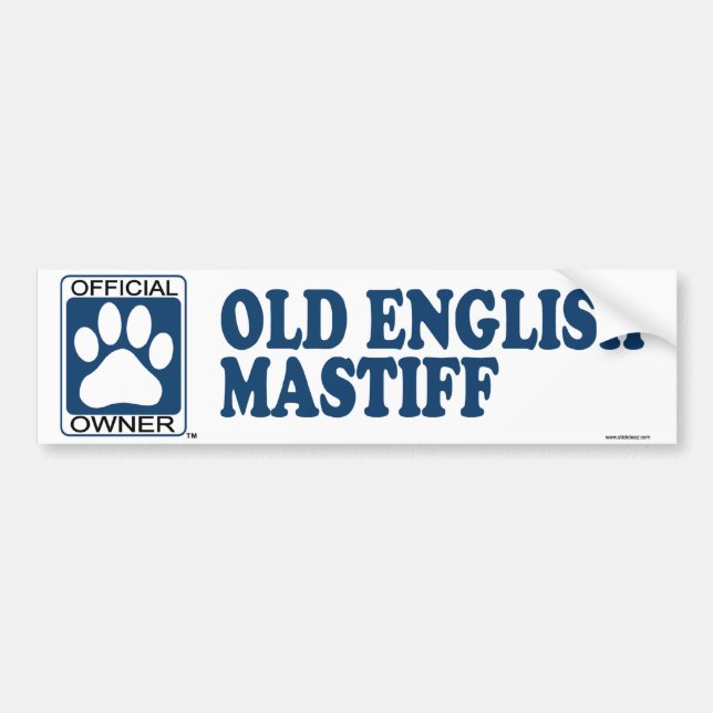 Old English Mastiff Blue Bumper Sticker (Front)