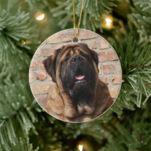 old english Mastiff   Ceramic Tree Decoration