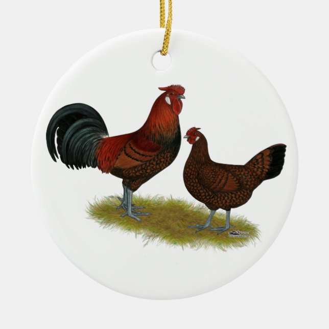 Old English Pheasant Fowl Ceramic Tree Decoration (Front)
