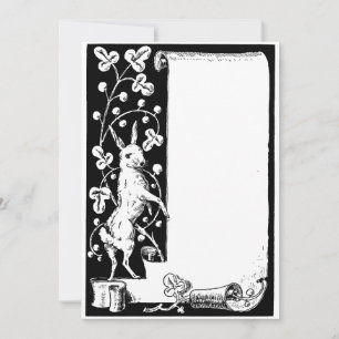 Old English rabbit and scroll