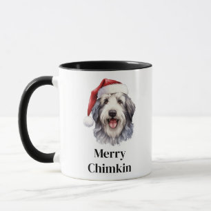 Old English Sheep Dog Santa Hat Christmas Mug