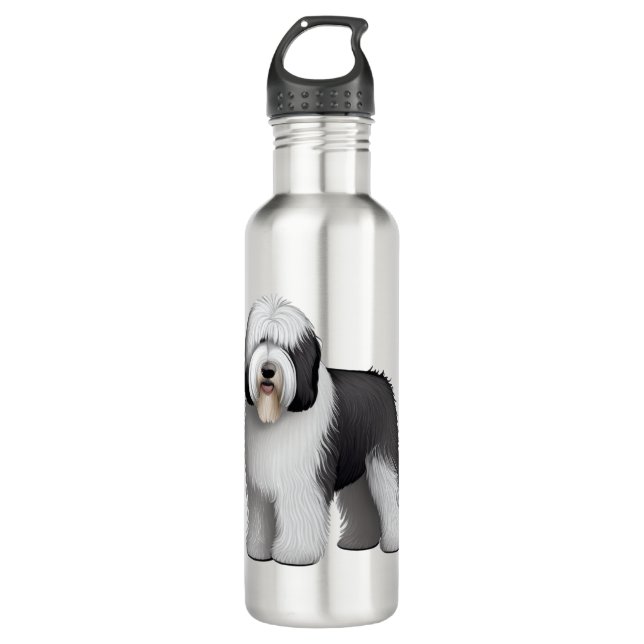 Old English Sheepdog  10 710 Ml Water Bottle (Front)