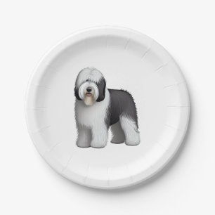 Old English Sheepdog 10 Paper Plate