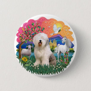 Old English Sheepdog #6 6 Cm Round Badge