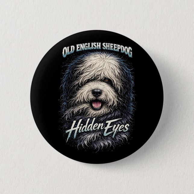 Old English Sheepdog 6 Cm Round Badge (Front)
