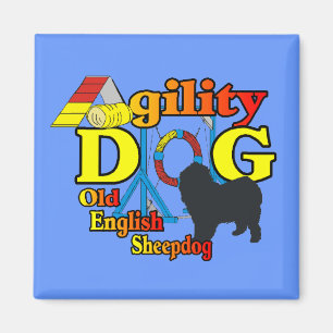 Old English Sheepdog Agility Shirts Gifts Magnet