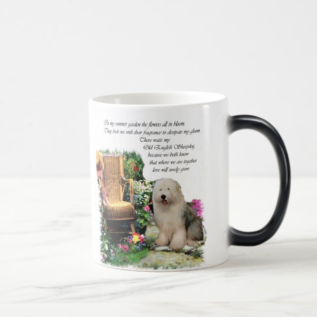 Old English Sheepdog Art Gifts Magic Mug (Right)