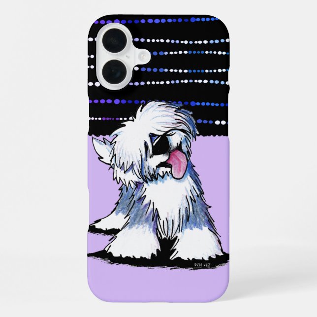 Old English Sheepdog Blank Note Card iPhone Case (Back)