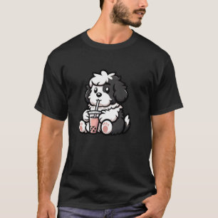 Old English Sheepdog Bubble Tea Dog Funny Boba T-Shirt