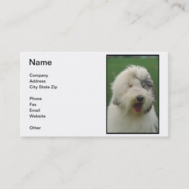 Old English Sheepdog Business Card (Front)