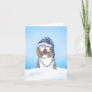 Old English Sheepdog Christmas Card