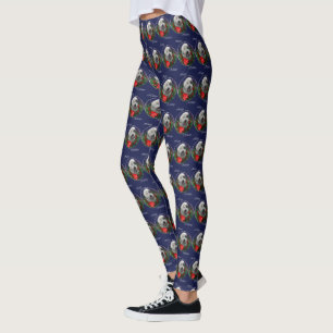 Old English Sheepdog Christmas  Leggings