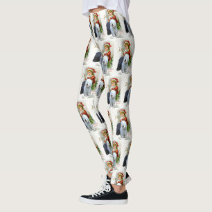 Old English Sheepdog Christmas Leggings