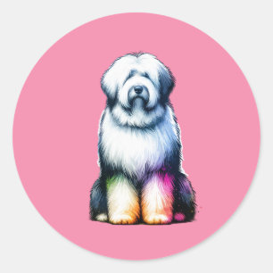 Old English Sheepdog Classic Round Sticker
