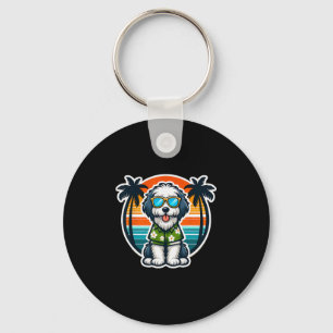 Old English Sheepdog Dog Owner Summer Vibes Vacati Key Ring