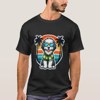 Old English Sheepdog Dog Owner Summer Vibes Vacati T-Shirt