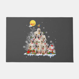 Old English Sheepdog Dog Reindeer Pine Christmas Doormat