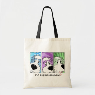 Old English Sheepdog Faces Tote Bag
