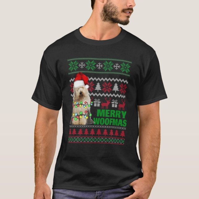 Old English Sheepdog For Merry Woofmas Ugly Xmas S T-Shirt (Front)