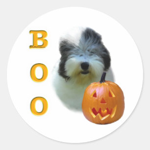 Old English Sheepdog Halloween Boo Classic Round Sticker