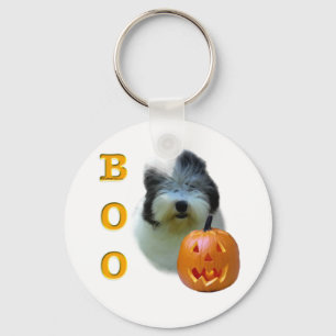 Old English Sheepdog Halloween Boo Key Ring