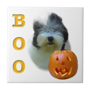 Old English Sheepdog Halloween Boo Tile