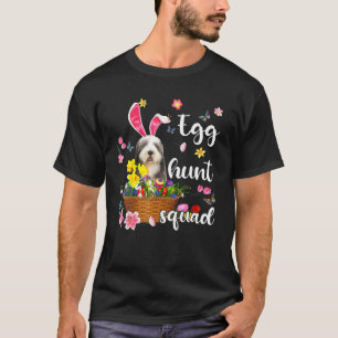 Old English Sheepdog Happy Easter Day Colourful Eg T-Shirt